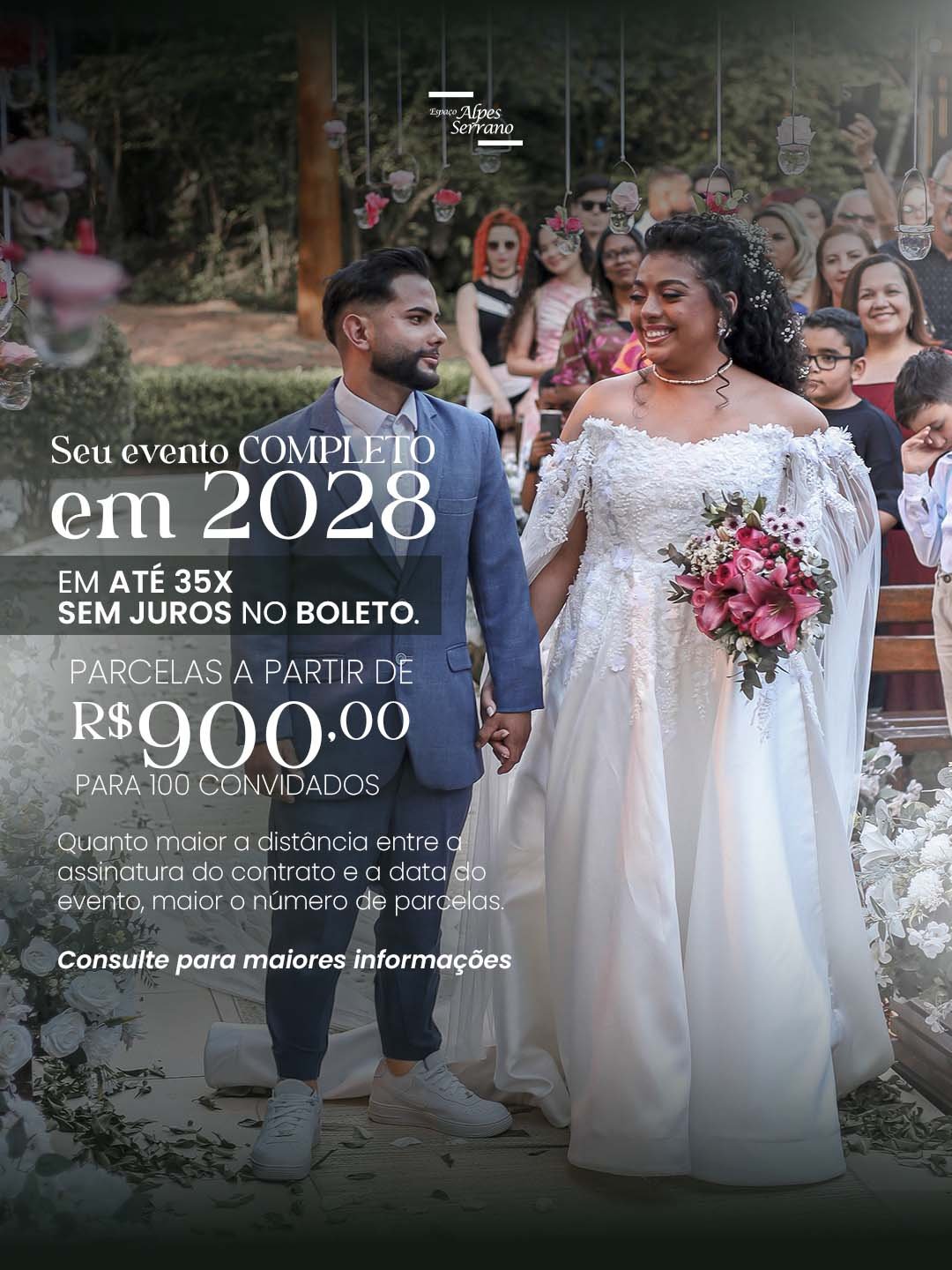 Seu evento completo, no Grupo Villa Festas, parcelado em até 35x sem juros!